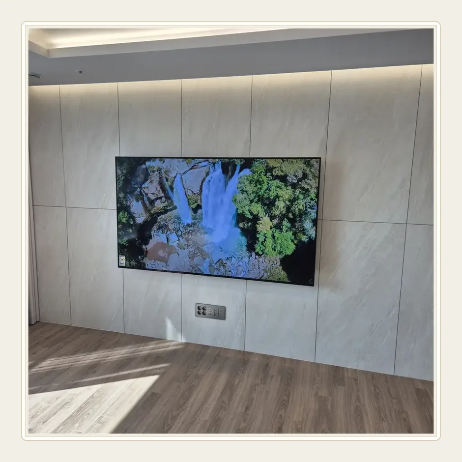 가평군 벽걸이 TV 참고 설치사진 3 - 실제 작업 방법은 현장 상태에 따라 다름